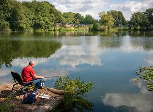 Fishing the lake for carp and tench at Pearl Lake photo