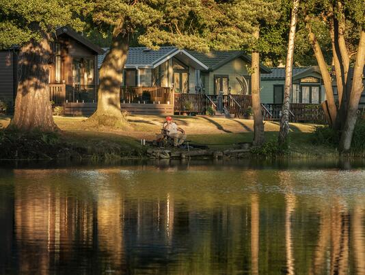 Pearl Lake caravan park with fishing lake