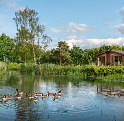 Herefordshire lake edge holiday homes for sale