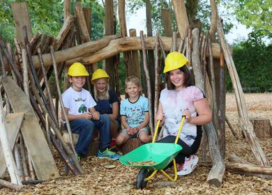 Adventure playground at Pearl Lake - den building