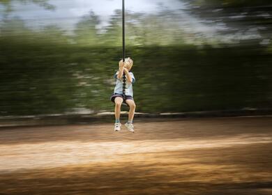 Adventure playground at Pearl Lake - zip wire