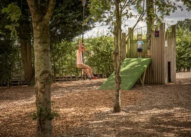 Adventure playground at Pearl Lake - zip wire