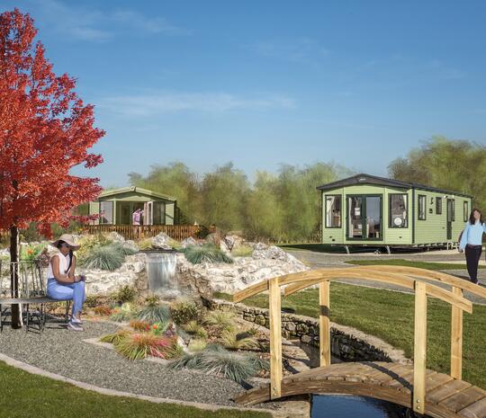 New static caravan development at Arrow Bank 5 star country holiday park