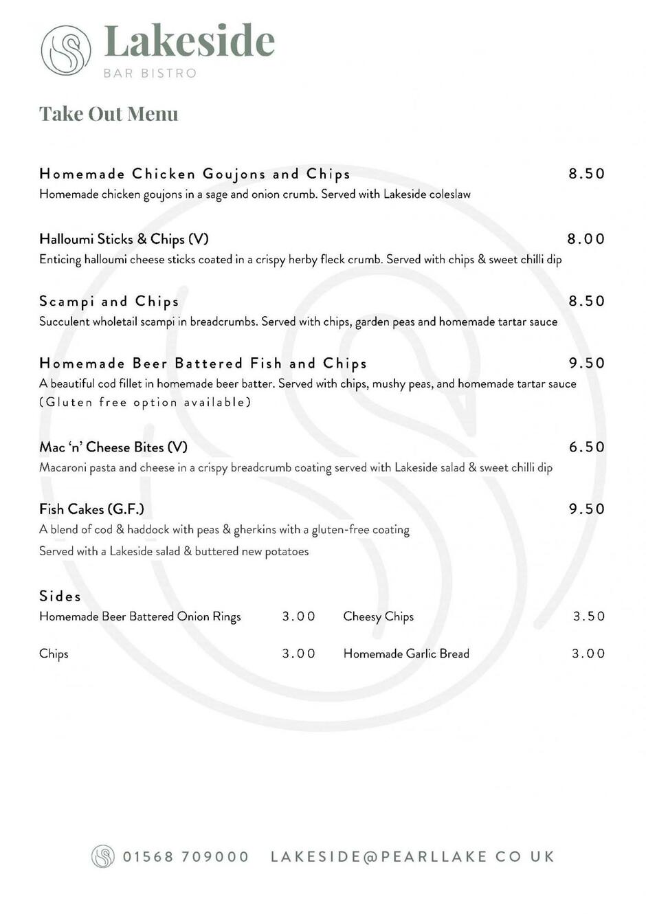 Lakeside take-out menu - from April 2021 Lakeside take-out menu - from April 2021