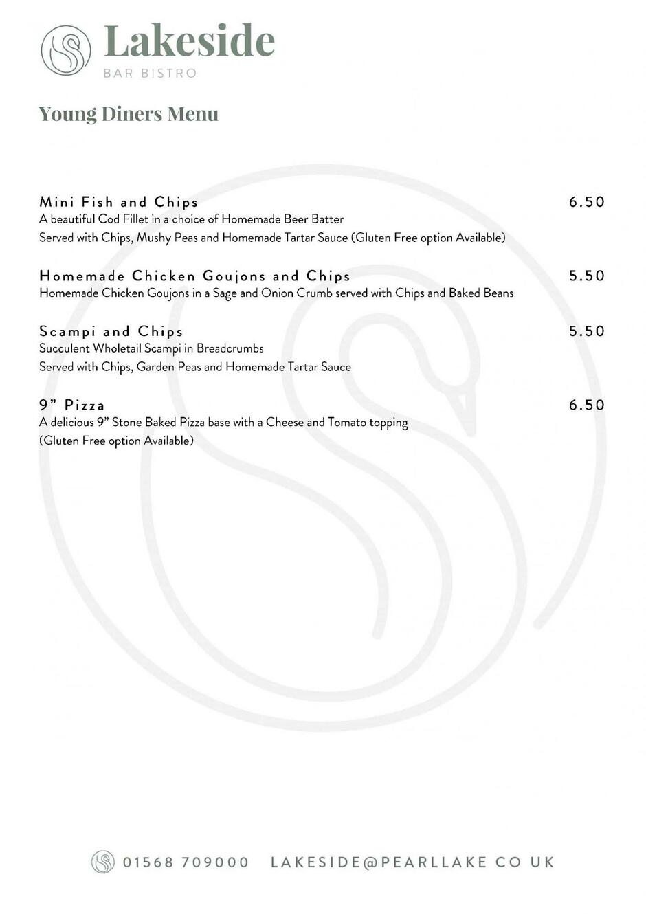 Lakeside young diners menu - from April 2021 Lakeside young diners menu - from April 2021