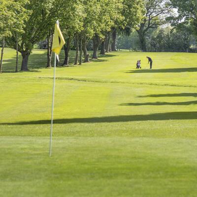 caravan site with golf course