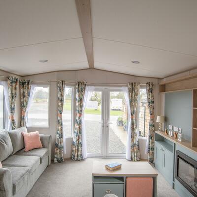 ABI Roecliffe for sale at Arrow Bank 5 star holiday park, Herefordshire. Living area